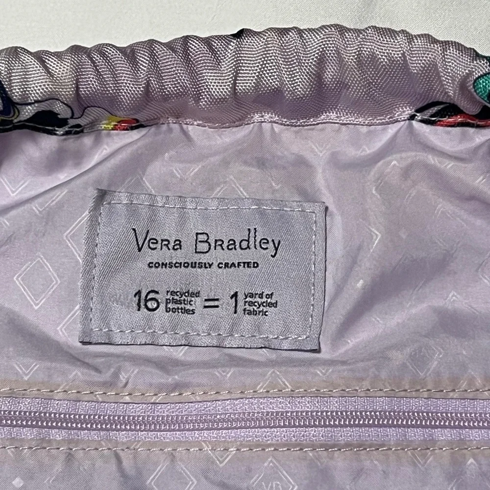 Vera Bradley ReActive Drawstring Backpack & Card Holder Set Butterfly Lavender